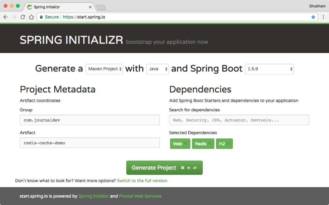 spring boot redis cache示例